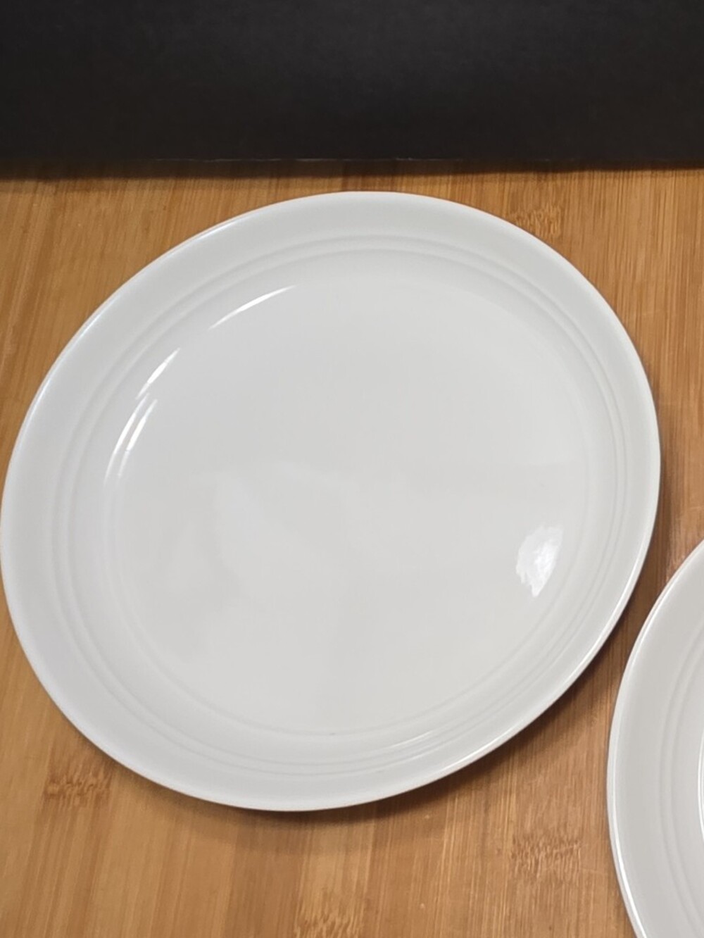 Threshold WESTFIELD White Embossed Rings Coupe Salad Lunch Plate 8"